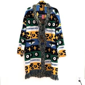 Dressed in LALA Make Your Own Luck Fringe Cardigan size S/M NWT